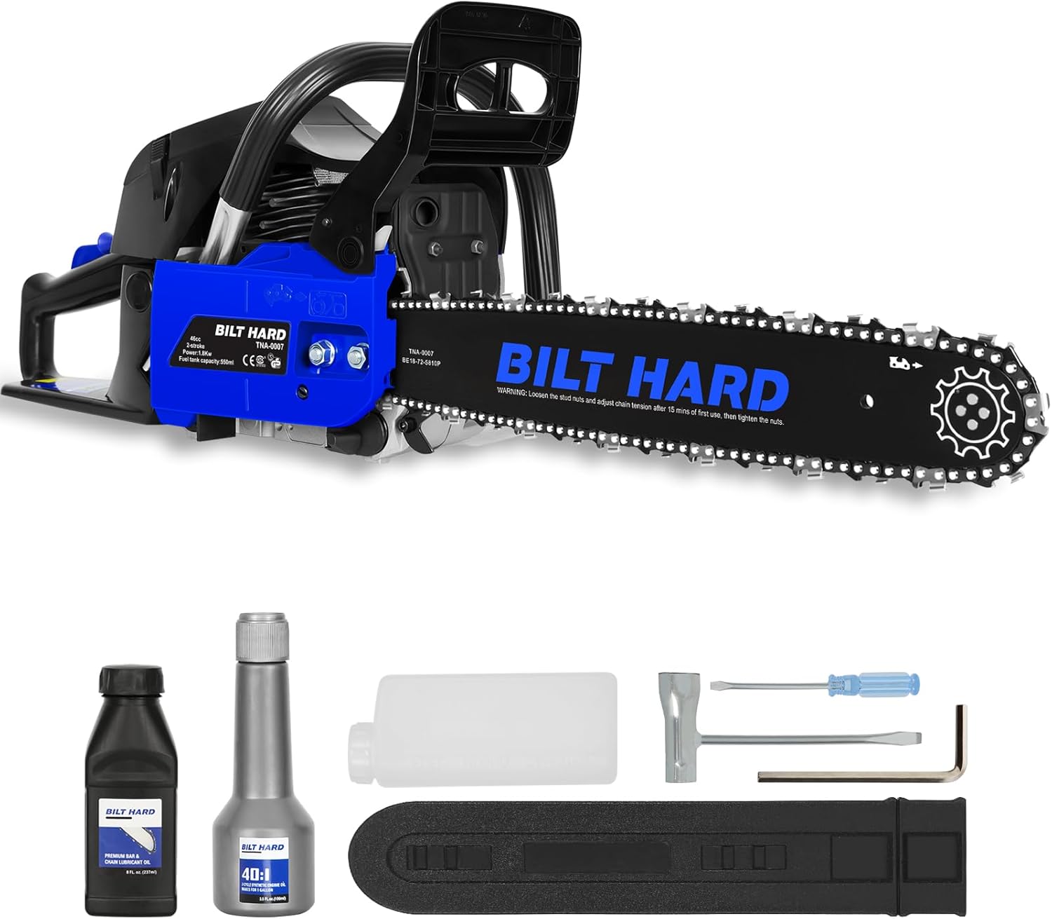 BILT HARD 18 Inch Gas Chainsaw for Efficient Wood Cutting