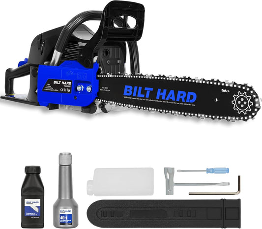 BILT HARD 18 Inch Gas Chainsaw for Efficient Wood Cutting