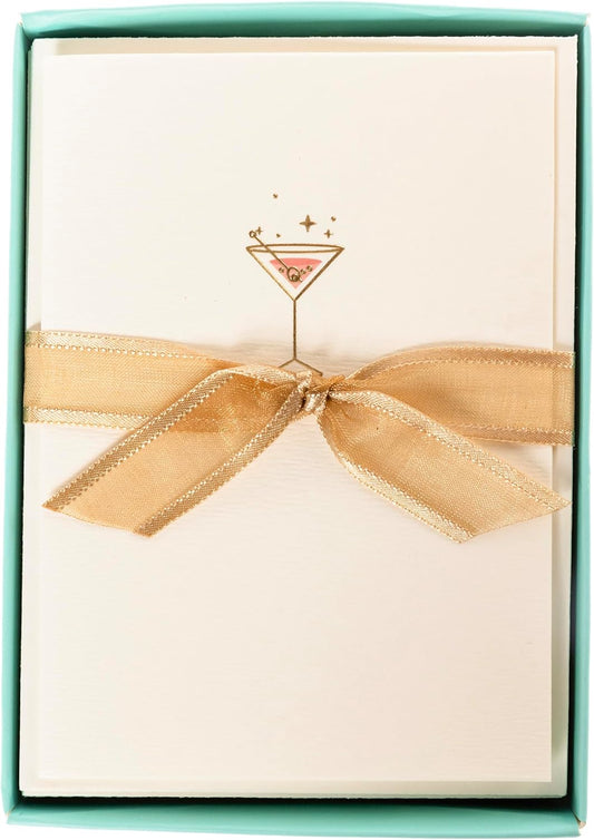 Graphique Pink Martini Blank Greeting Cards, Gold Foil Embossing, 10-Pack