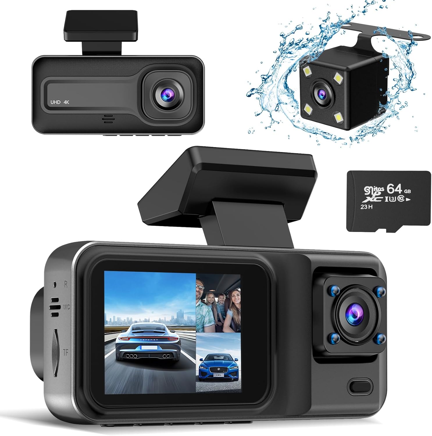 CHENSIVE 4K Dash Cam: Triple Channel Clarity!