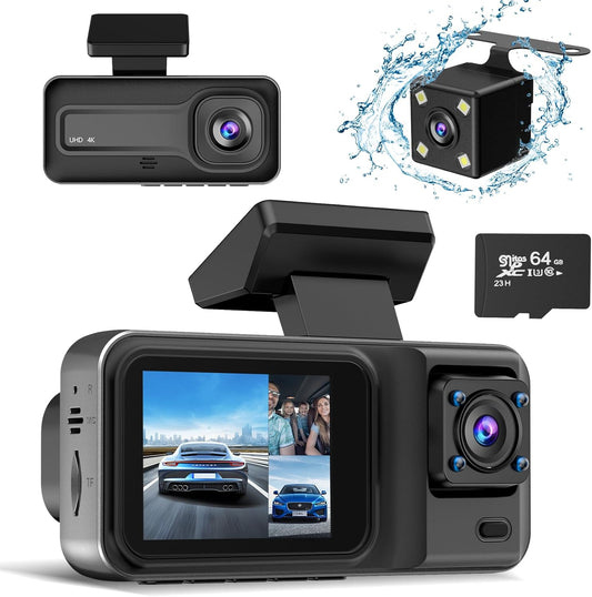 CHENSIVE 4K Dash Cam: Triple Channel Clarity!
