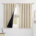 BGment Beige 100% Blackout 48 in Curtains for Small Window - True