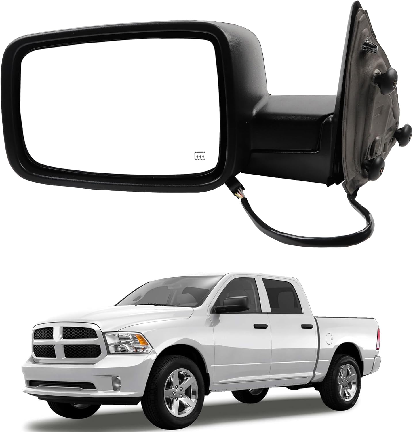Driver Side Mirror for 2014-2022 Ram 1500 with Heated Glass