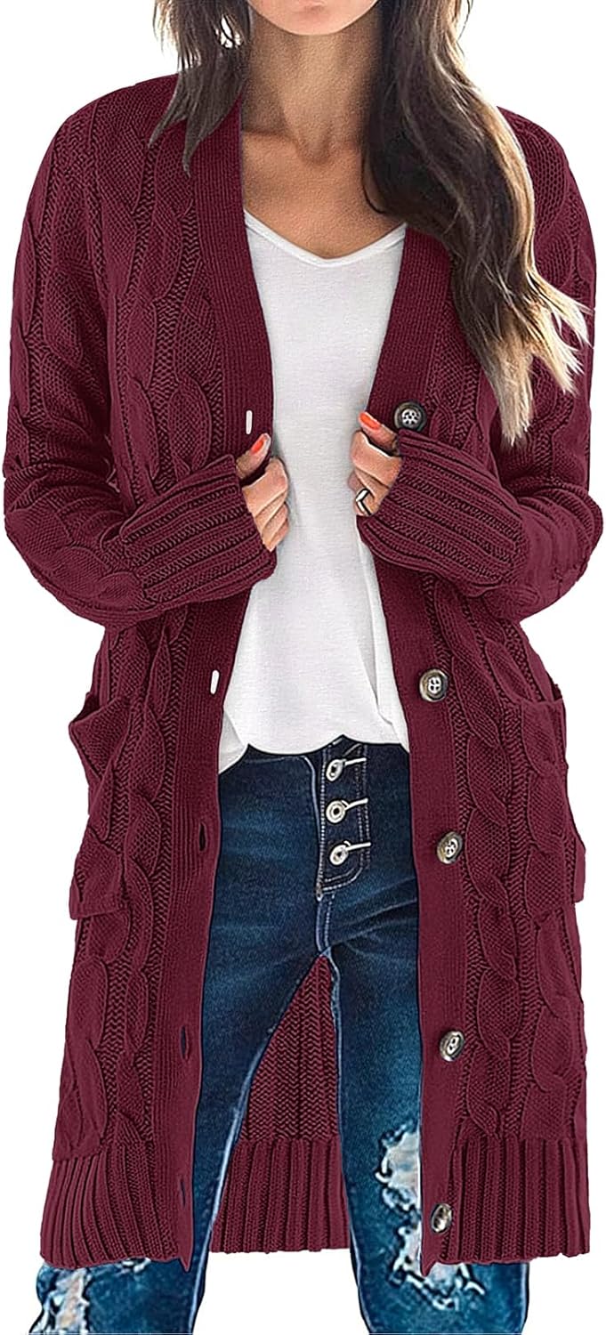 MEROKEETY Women's Long Sleeve Cardigan Sweater for Fall 2025