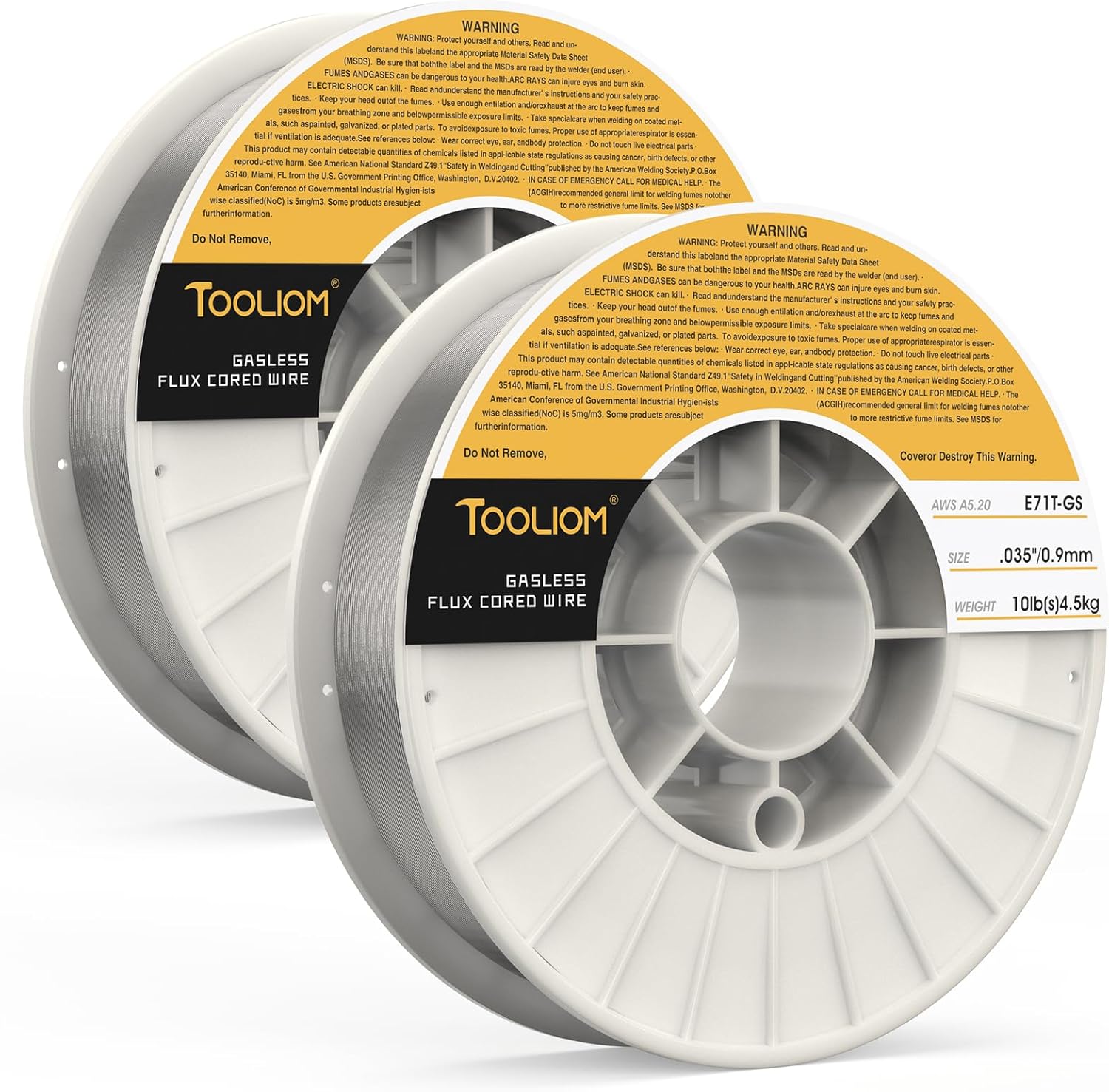 TOOLIOM E71T-GS Flux Core MIG Welding Wire for Steel 2 PCS