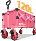 Wagon with Brakes Foldable Cart - Compact, Lightweight Utility Wagon