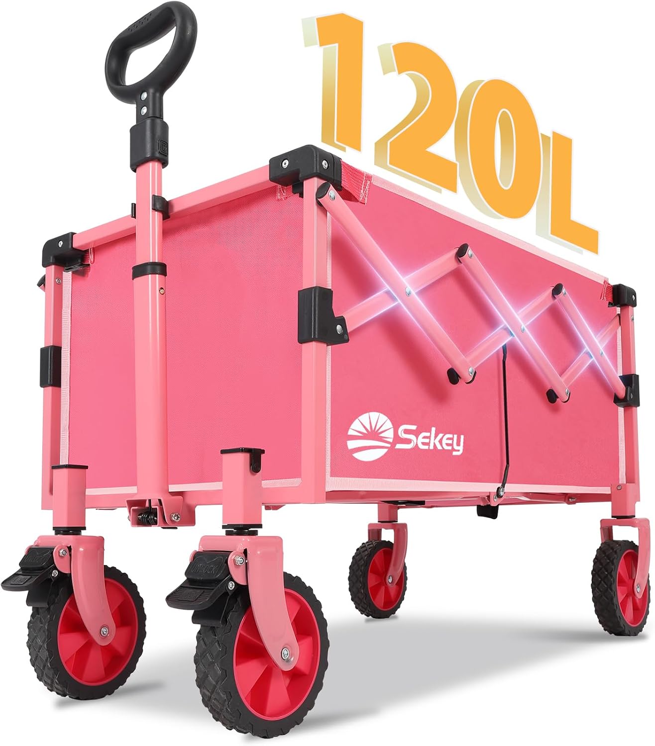 Utility Lightweight Wagon with Brakes for Easy Transport