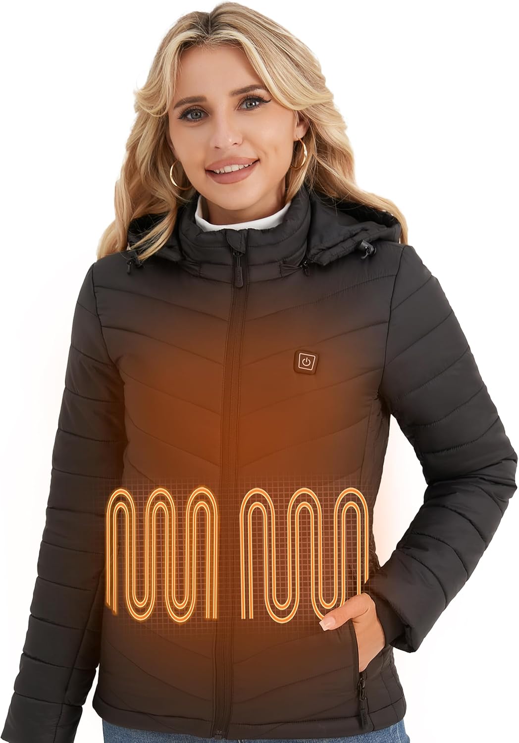 Heated Jackets for Women with 12V Battery Pack and 6 Zones