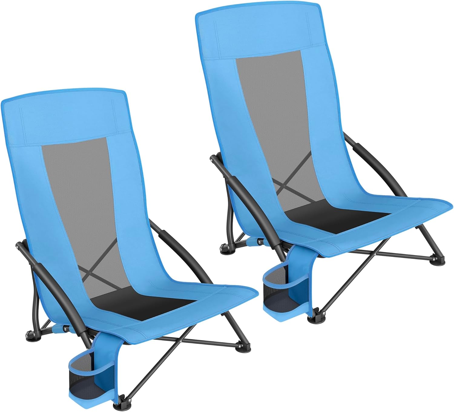 SONGMICS Portable Beach Chairs Set of 2 for Ultimate Comfort