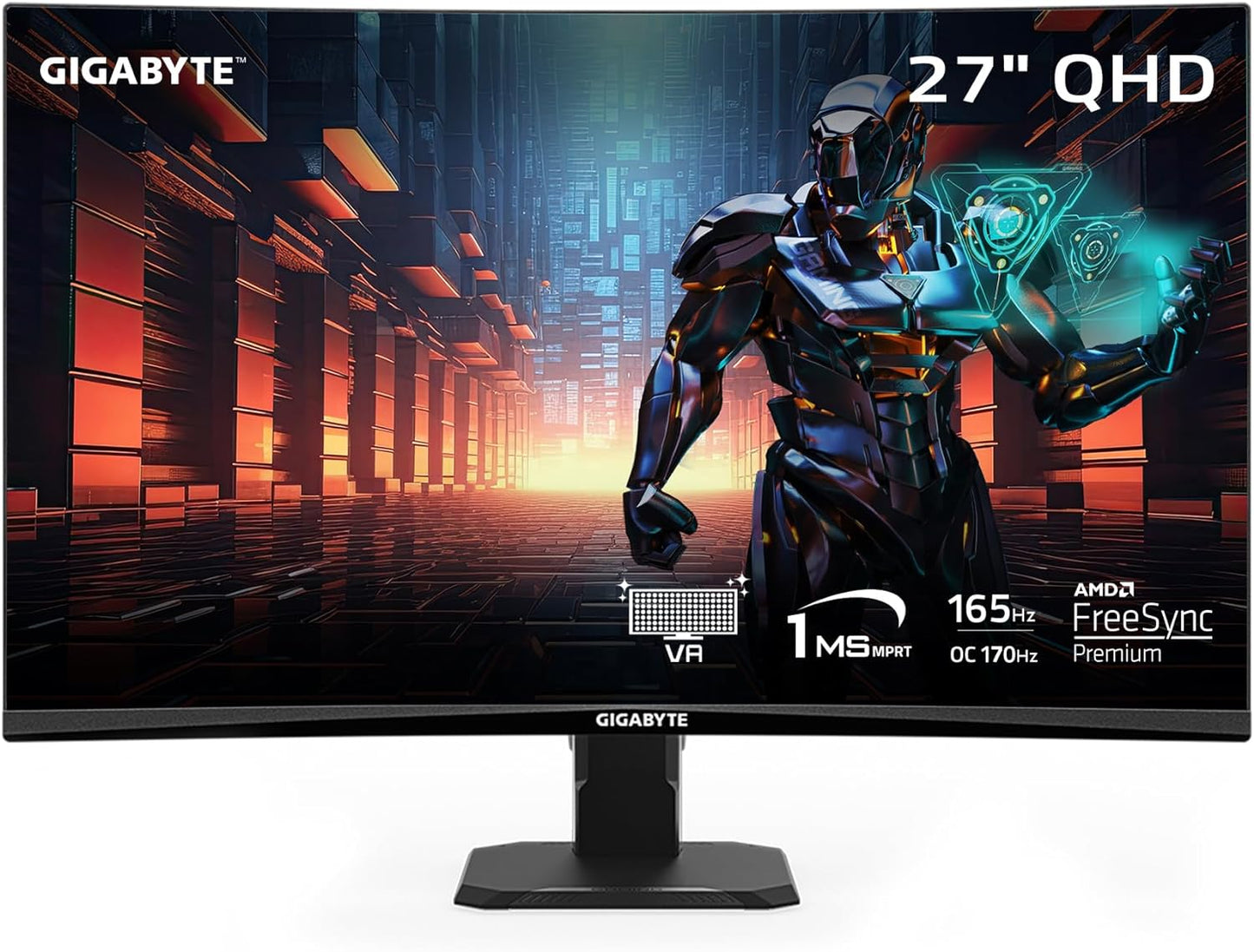 GIGABYTE 27 165Hz Curved Gaming Monitor - Immerse in Stunning 1440P Display