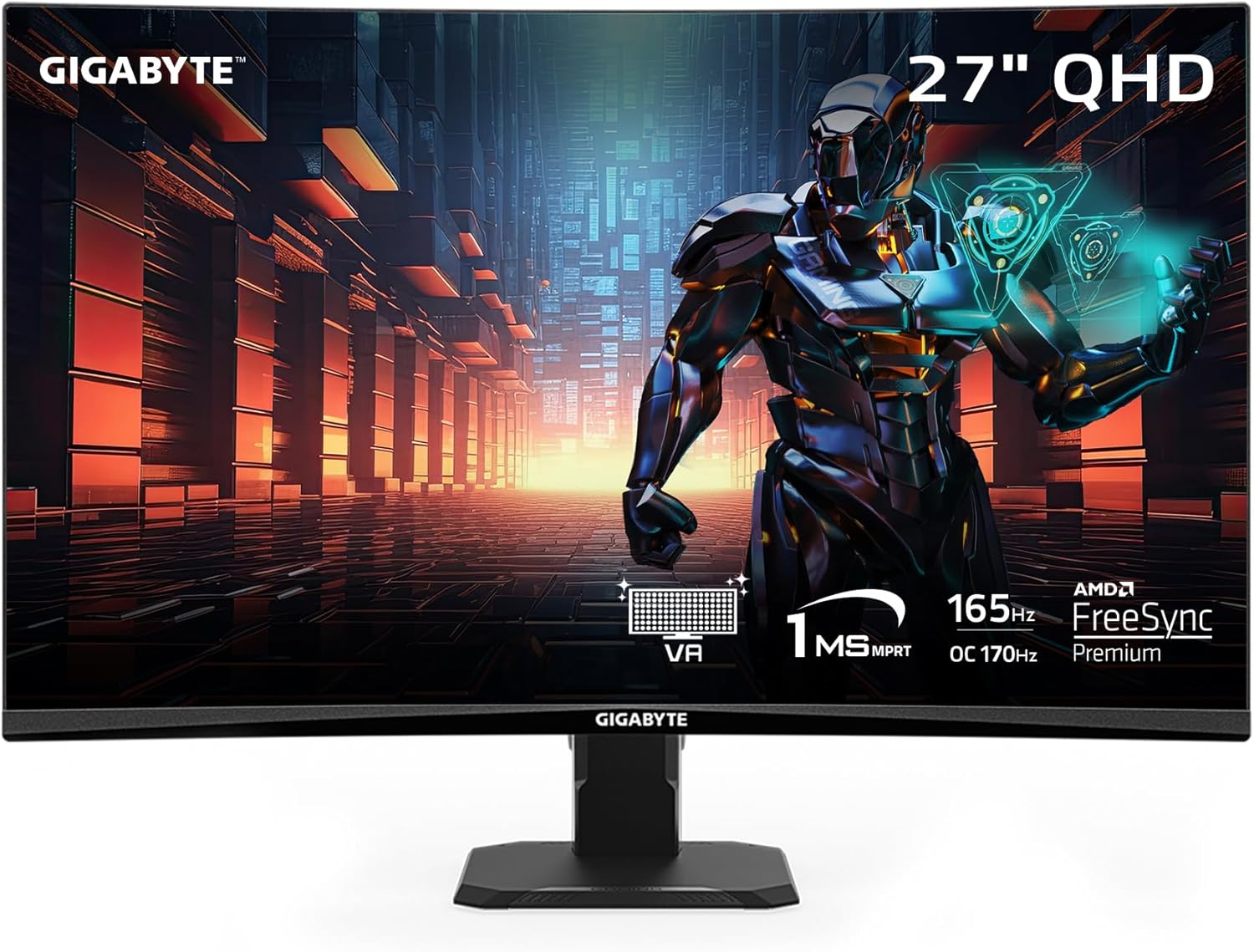 GIGABYTE 27 165Hz 1440P Curved Gaming Monitor - Immersive Gameplay