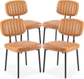 Sweetcrispy Dining Chairs Set of 4 - Mid Century Modern Brown
