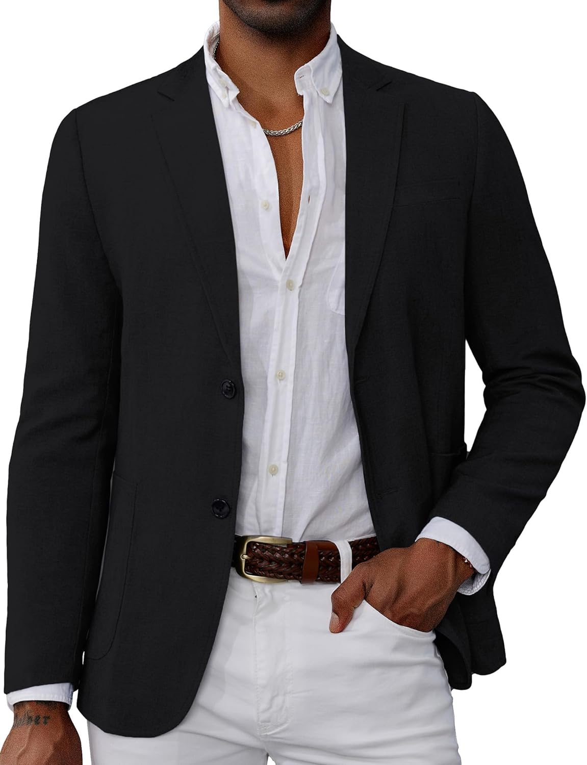 Mens Blazer Sport Coats Casual Lightweight 2 Button Jacket