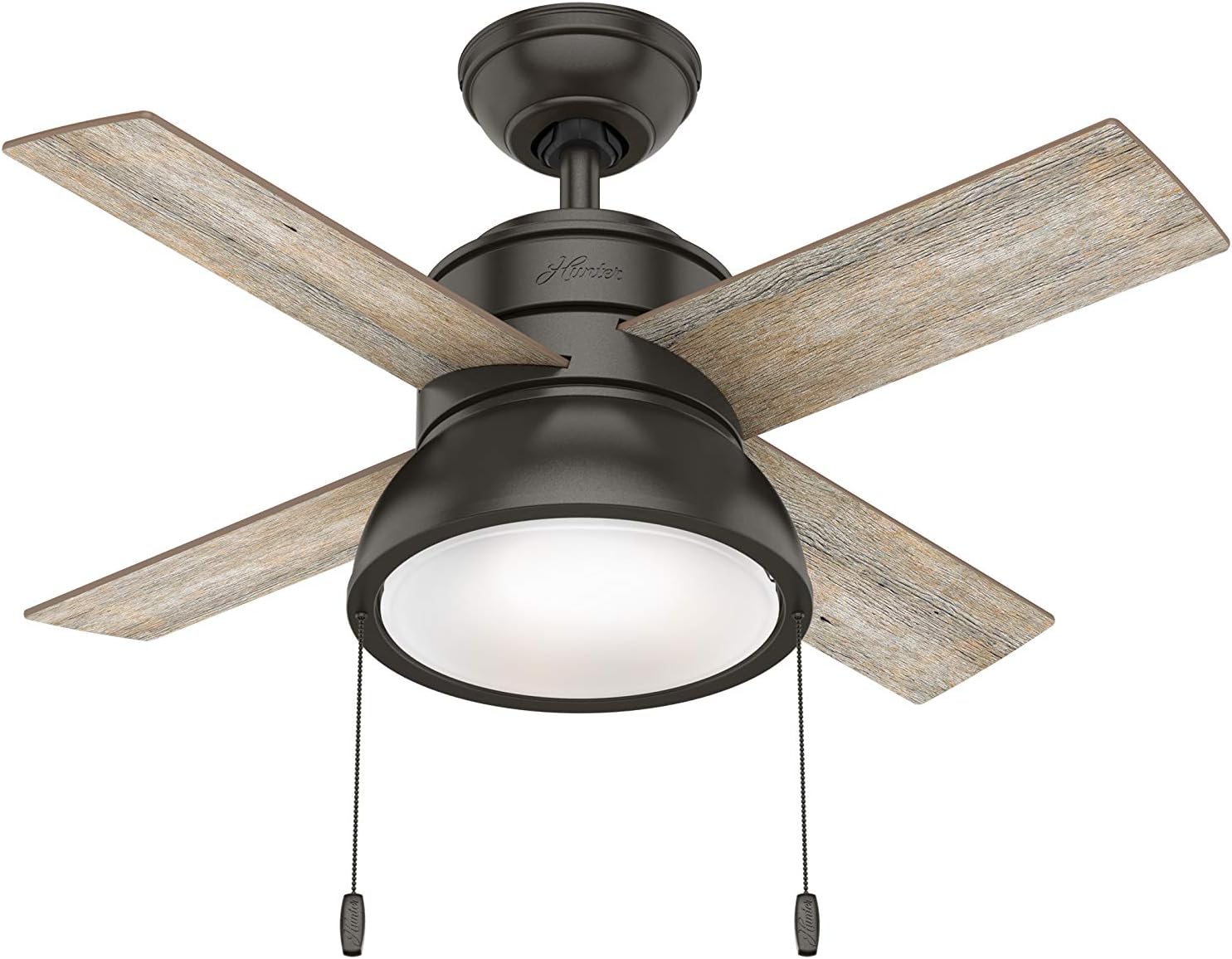 Hunter 36 inch Contemporary Noble Bronze Ceiling Fan with Light Kit