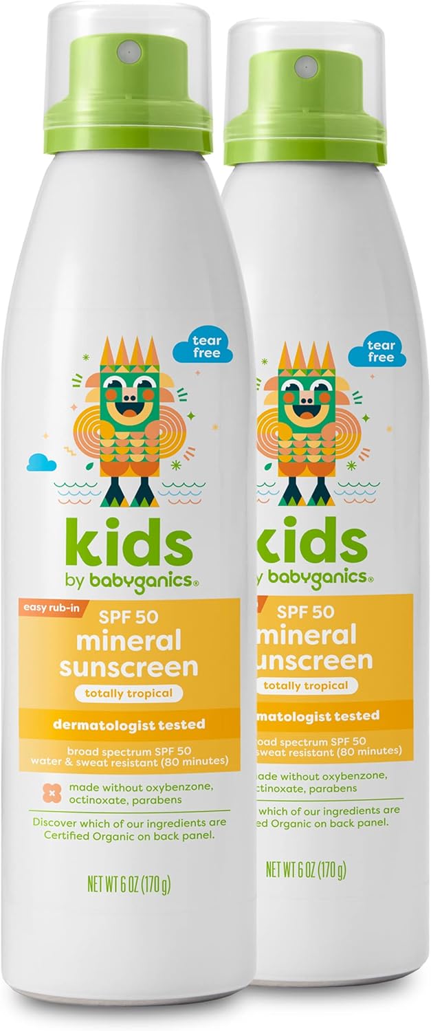 Babyganics SPF 50 Kids Mineral Sunscreen Spray for Safe Fun