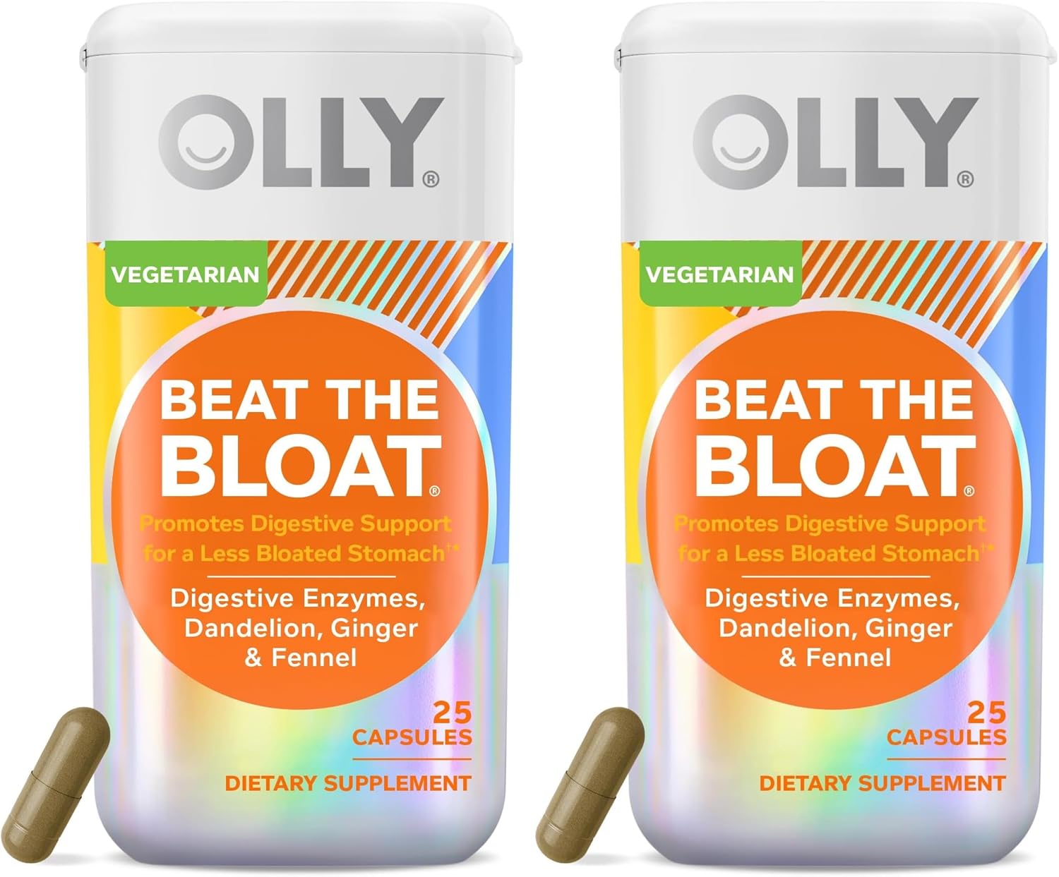 OLLY Beat The Bloat Capsules for Digestive Support - 25 Count
