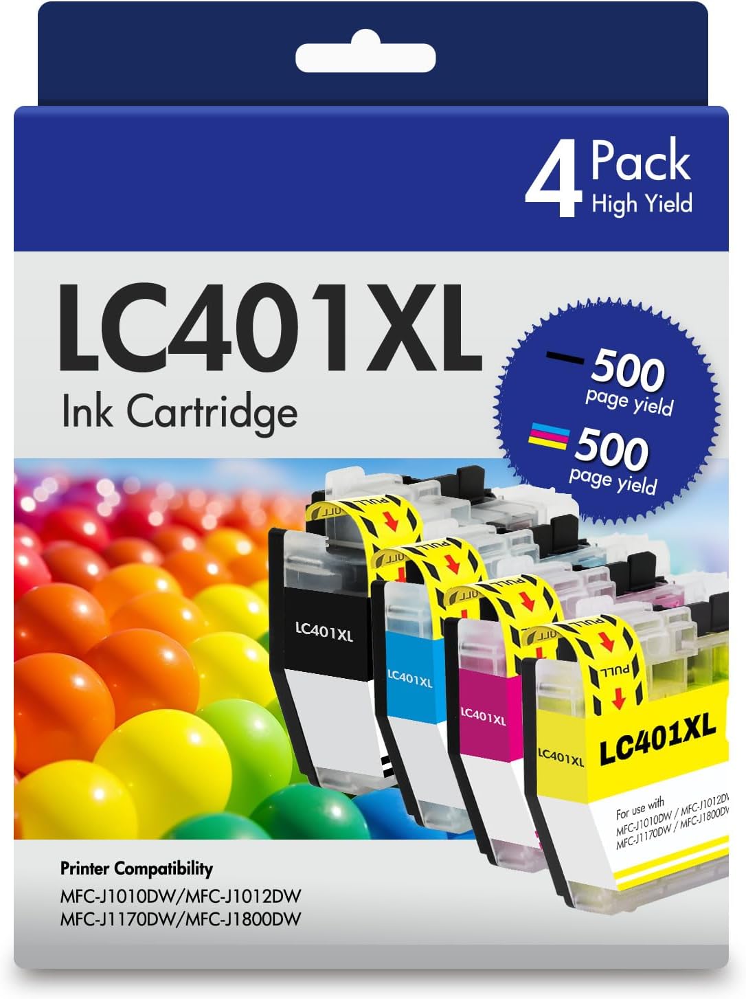 4-Pack High-Yield Ink Cartridges for Brother Printers