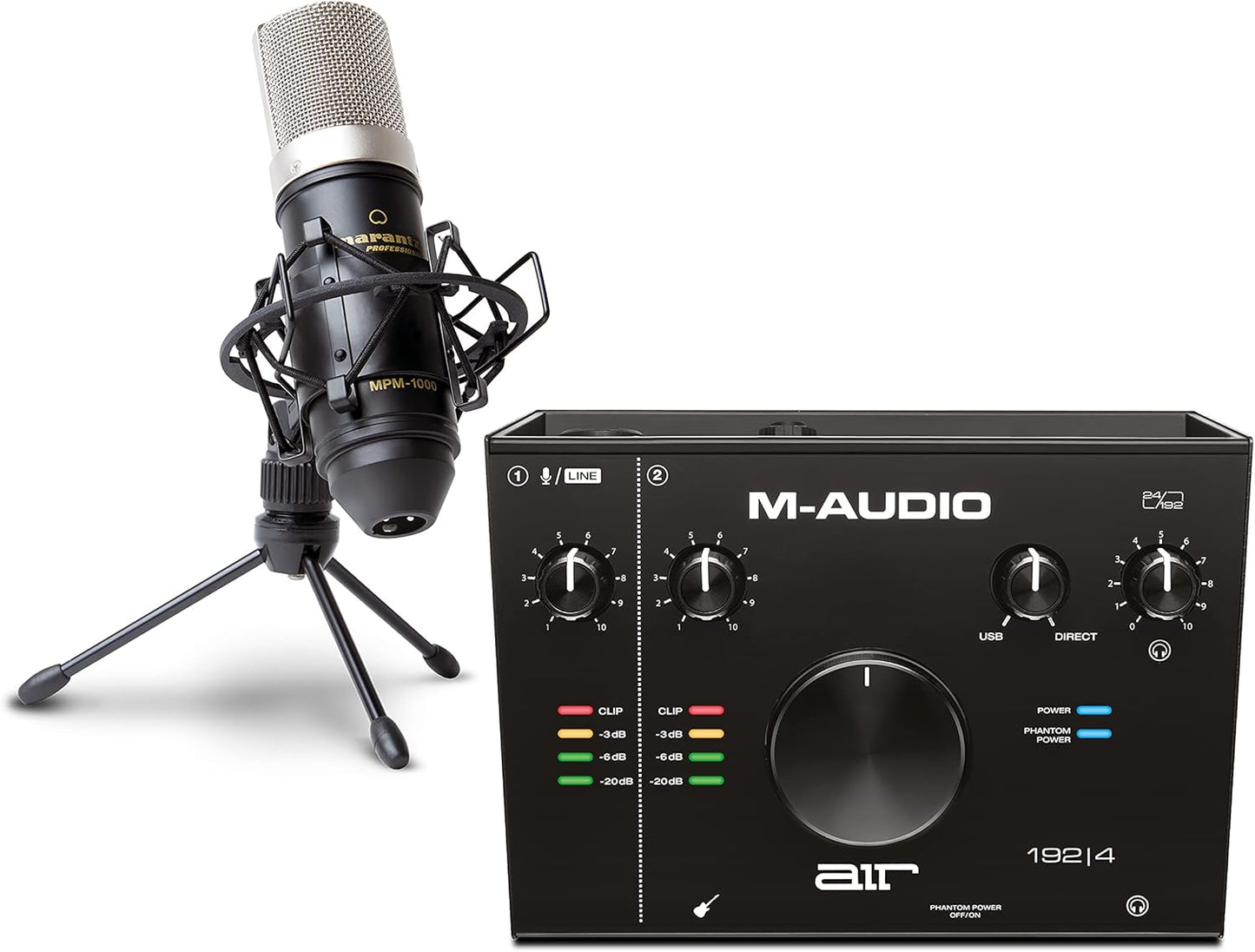 M-Audio AIR 192|4 USB Audio Interface with Marantz Pro Microphone
