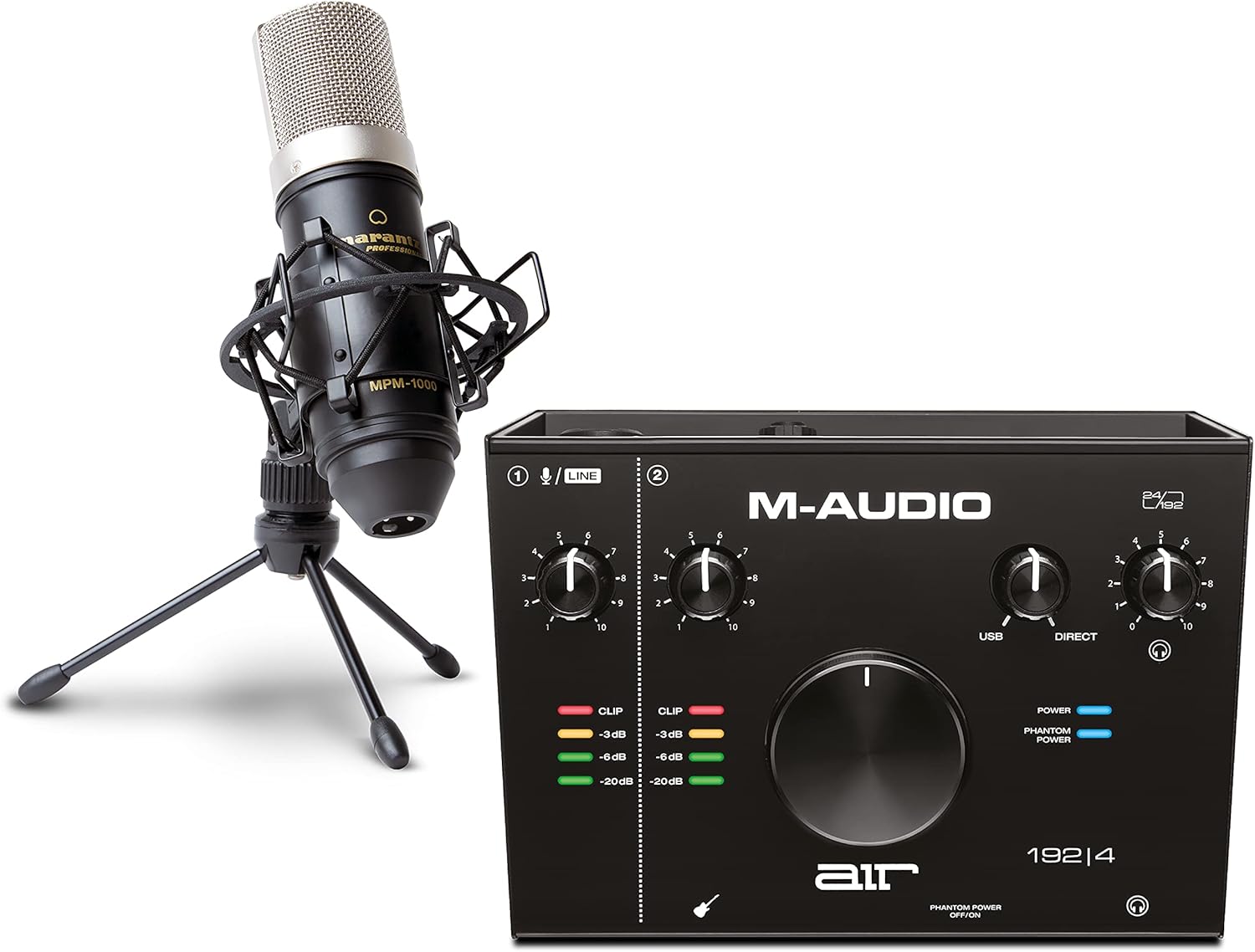 M-Audio AIR 192|4 USB Audio Interface with Marantz Pro Microphone