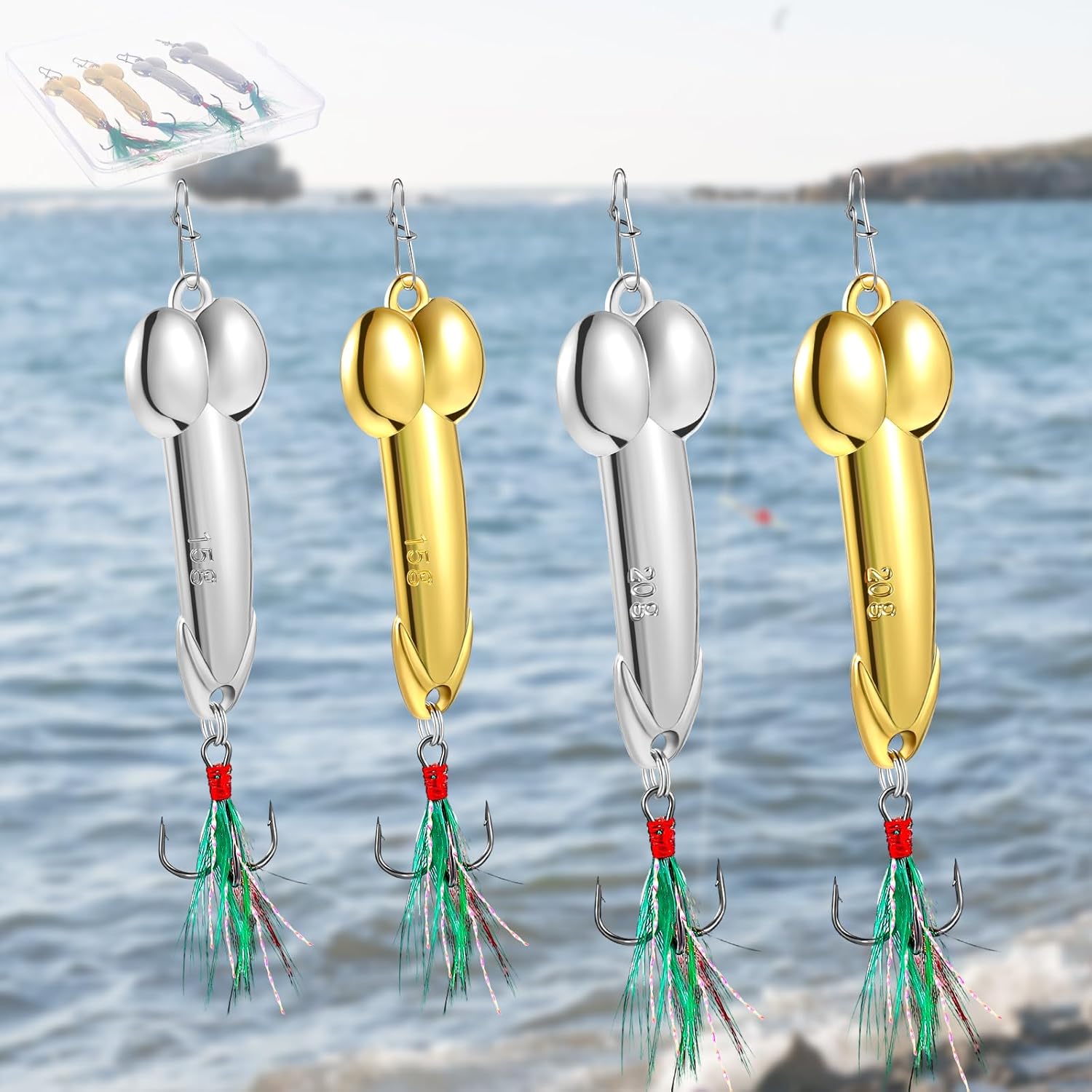 4pc Bass Top Water Lures Set - Fun Spoof Gifts for Fishing Men by Relaxgiant