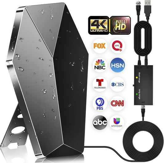 2200+ Range HD TV Antenna - Amplified Signal Booster