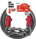 Petest Reflective Tie Out Cable 40 ft - Heavy Duty for Super Dogs