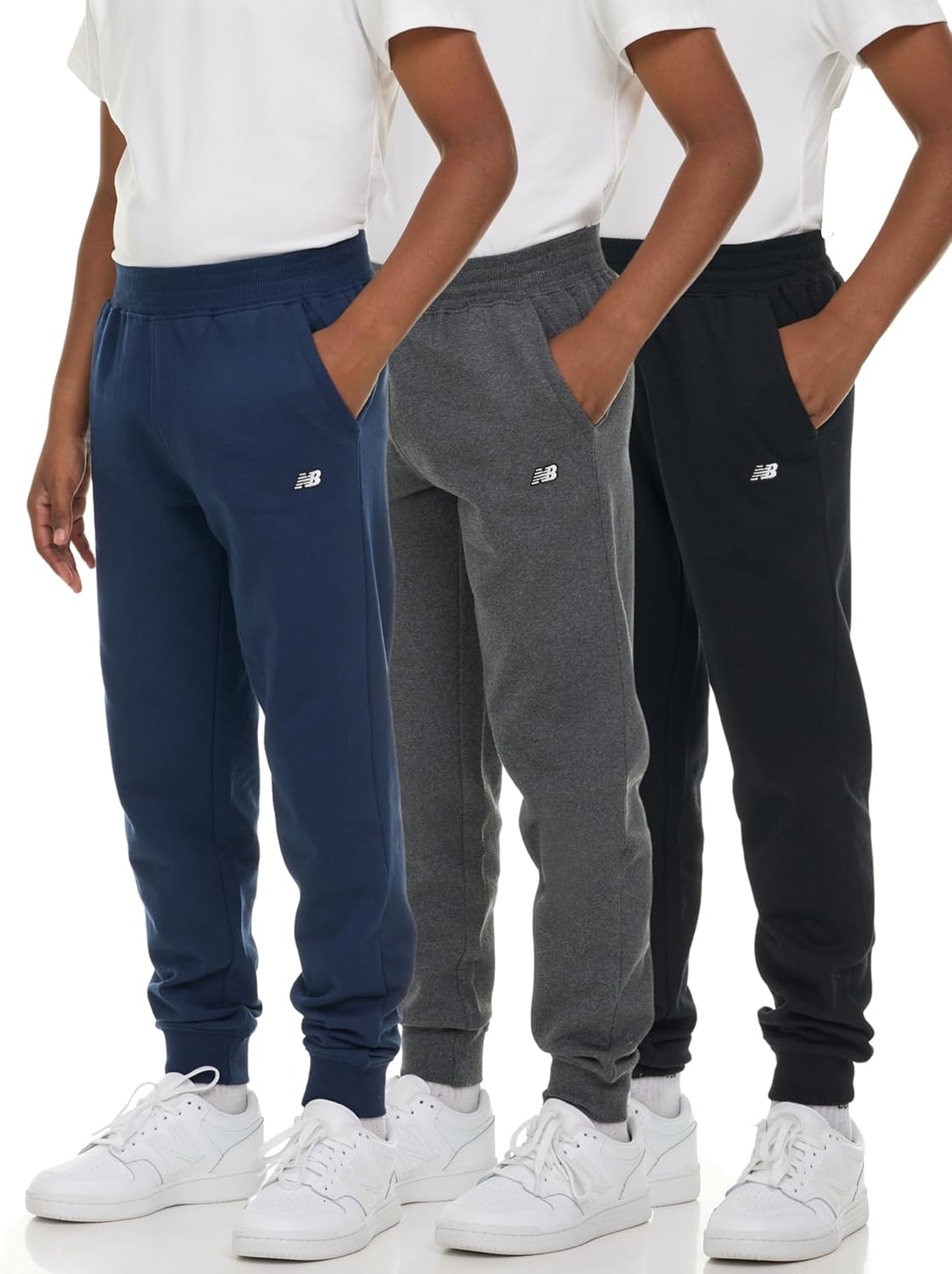 New Balance Boys Fleece Jogger 3 Pack for Active Kids Wear