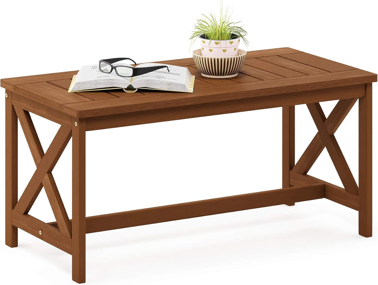 Furinno FG18111 Tioman Coffee Table with Cross Design for Outdoors