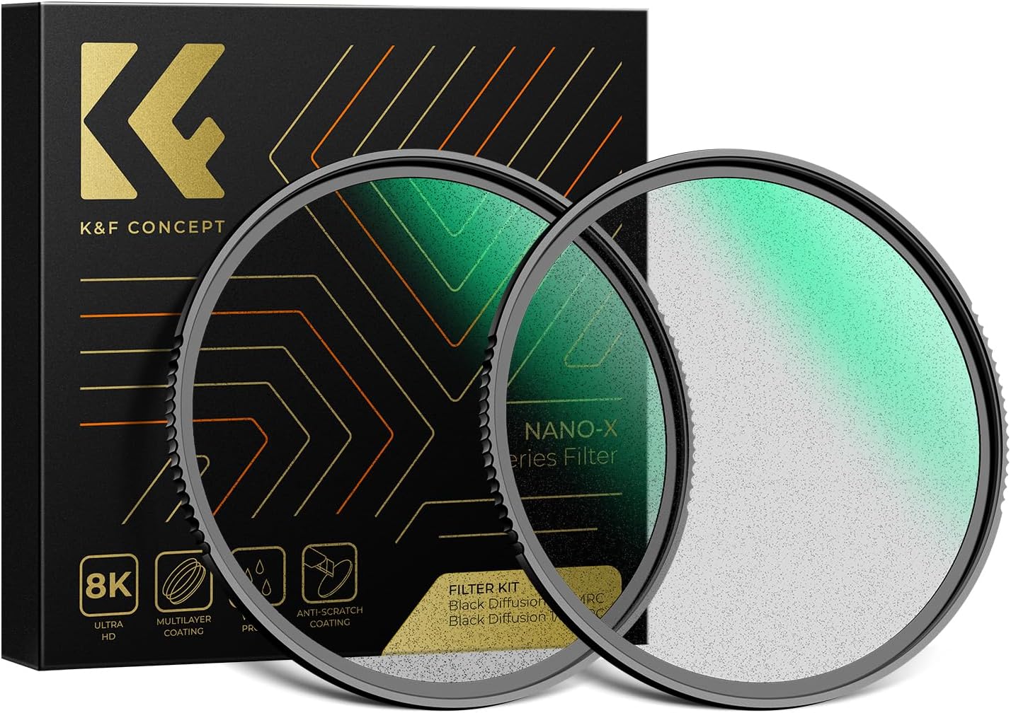 K&F Concept 49mm Black Diffusion Filter Kit for Cinematic Effects