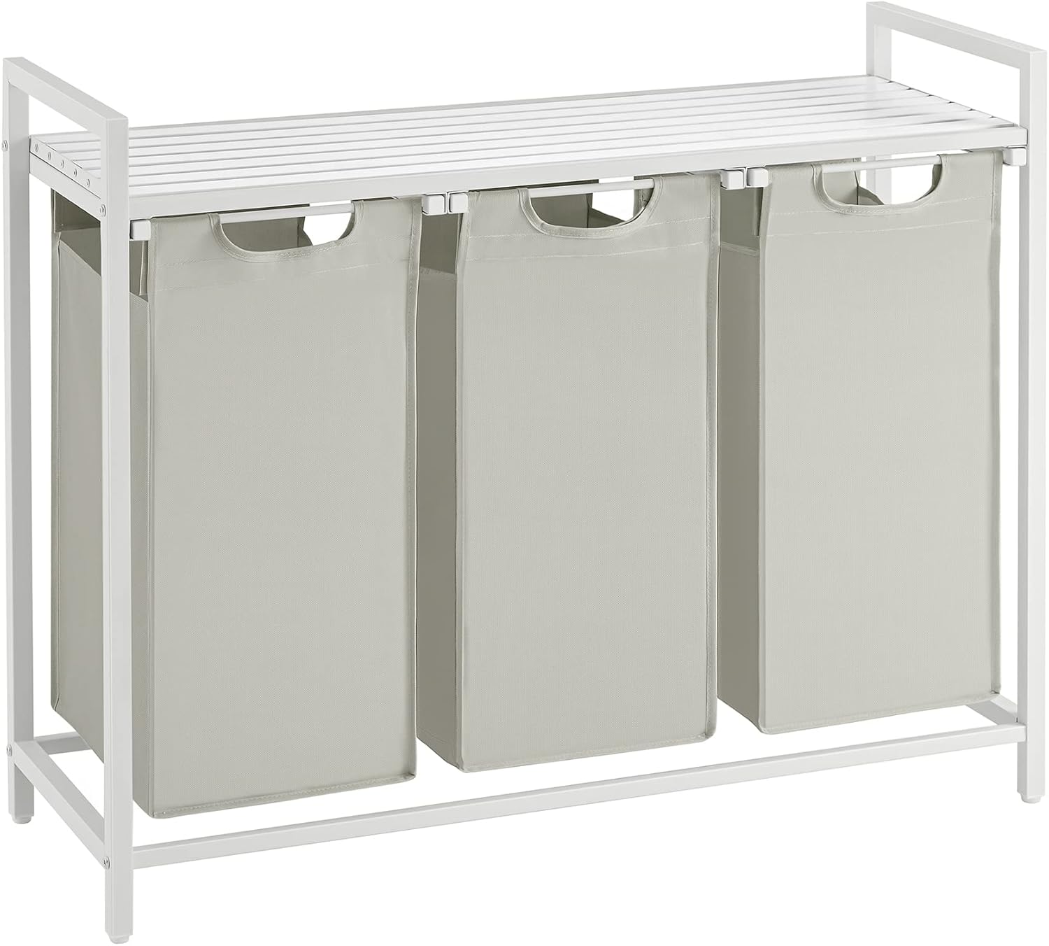 VASAGLE Laundry Hamper with 3 Removable Bags and Shelf
