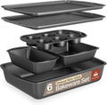 Carbon Steel Bakeware Set 6-Piece - Stackable Gray Nonstick