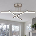 Modern LED Chandelier 18W Dimmable Nickel Semi Flush Mount