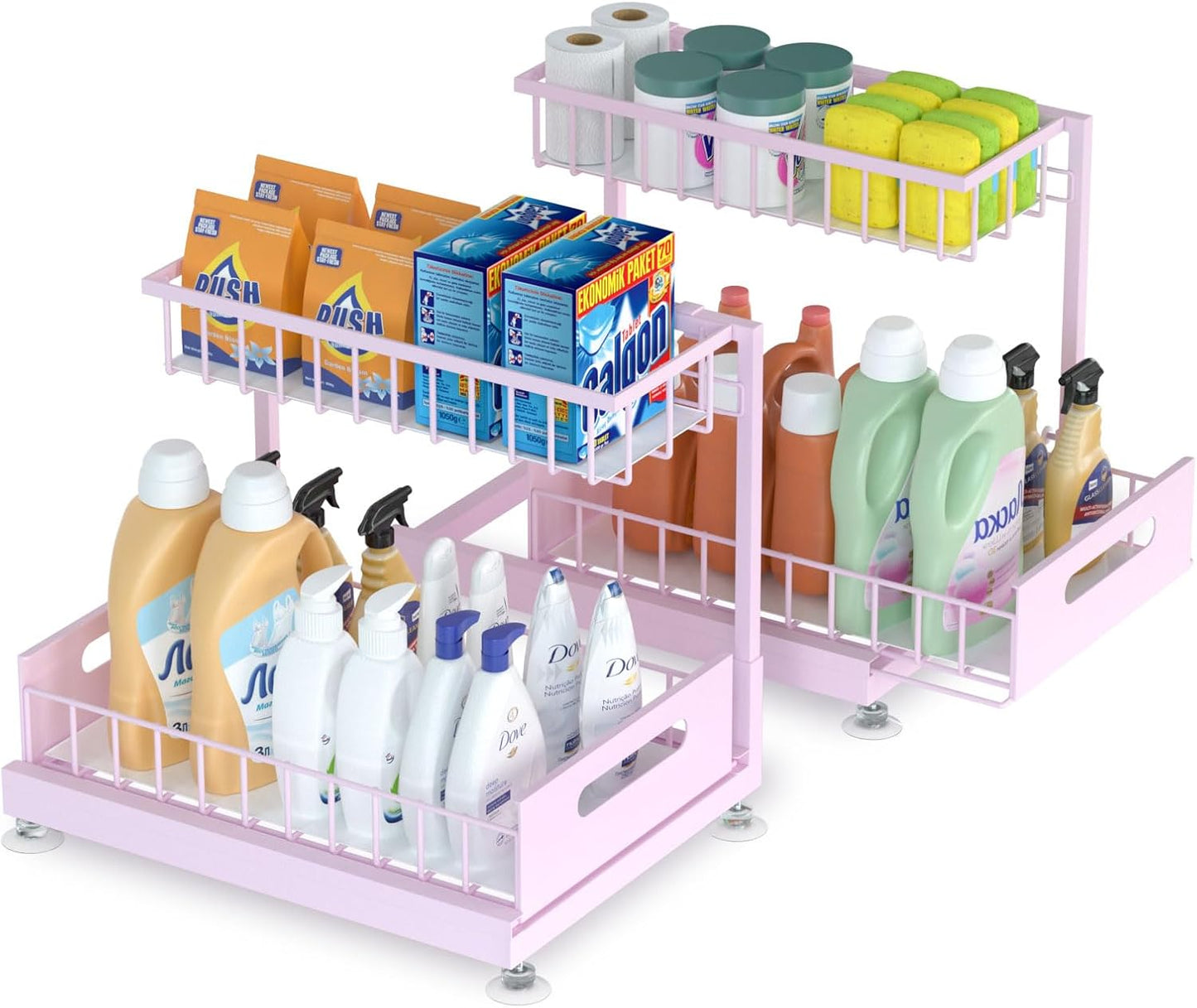 Under Sink Organizer Storage 2-Tier Premium Metal Racks