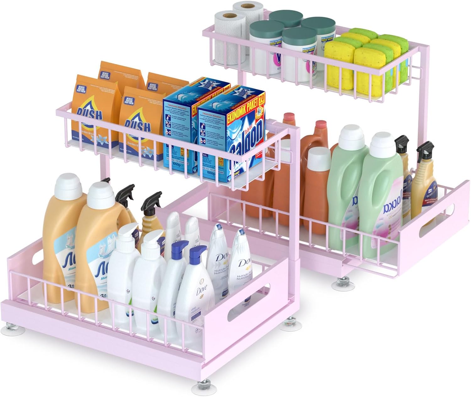 Under Sink Organizer Storage 2-Tier Premium Metal Racks
