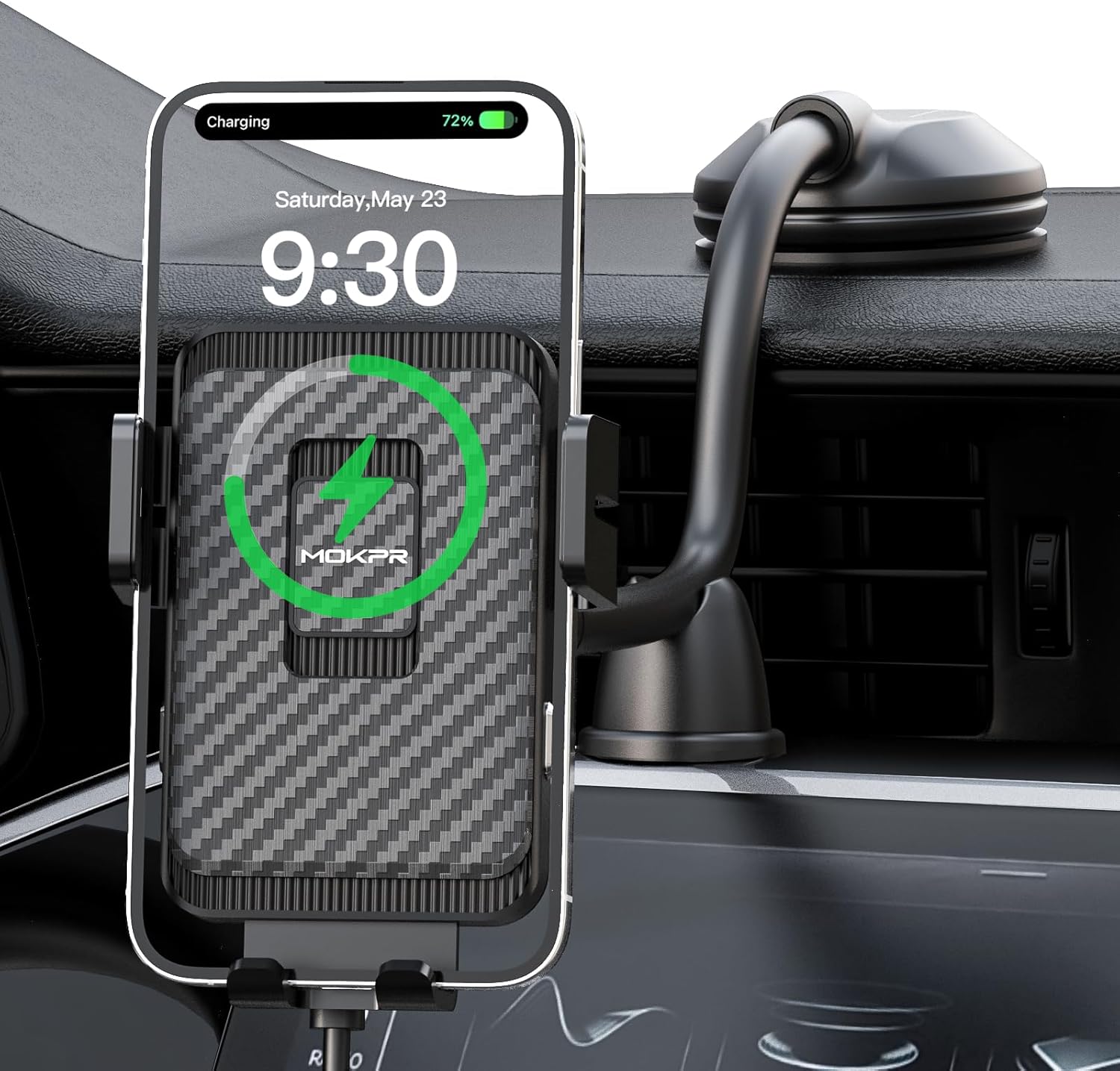 15W Fast Wireless Car Charger for iPhone & Samsung