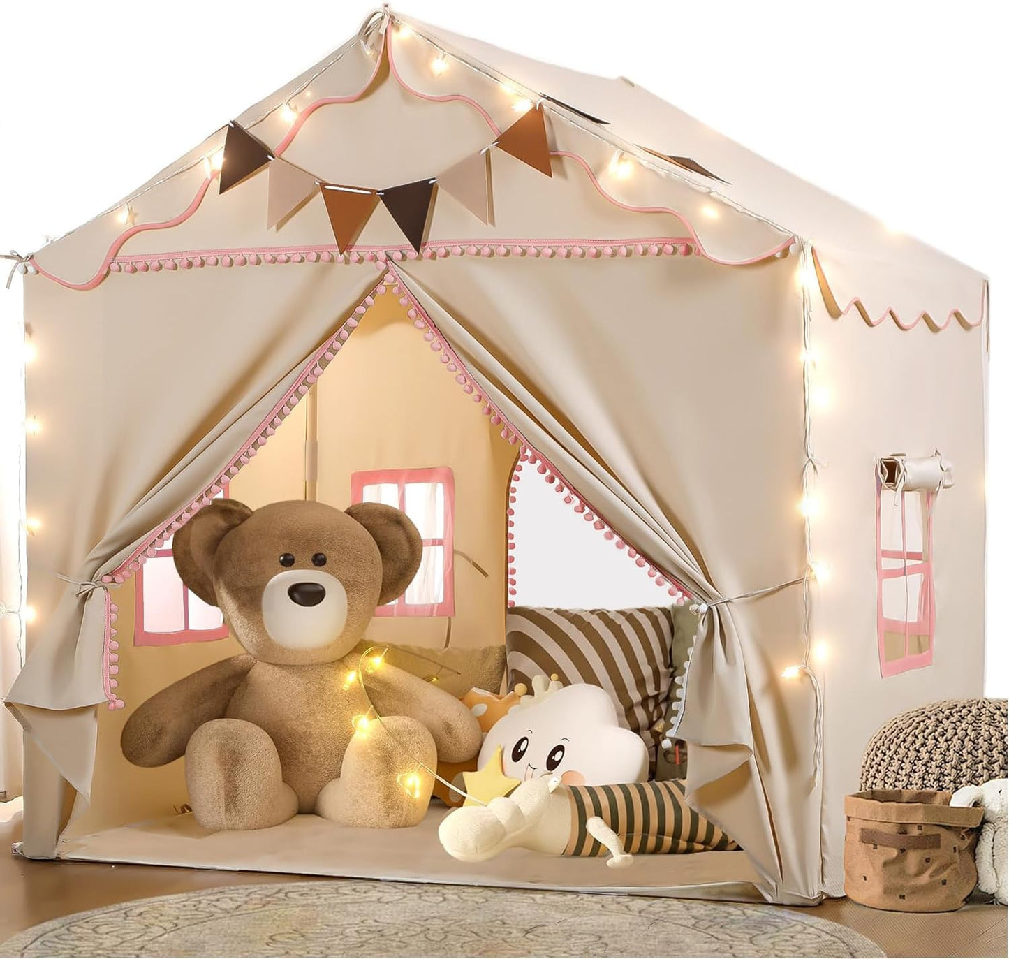 Treestone Kids Play Tent with Padded Mat & Light for Fun