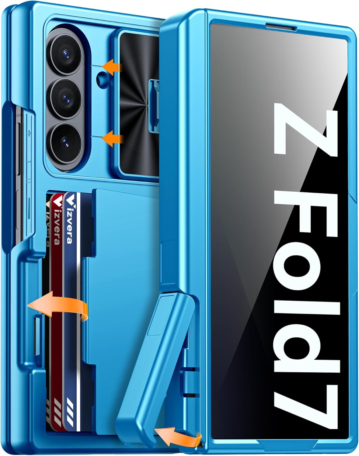 Vizvera Galaxy Z Fold 7 Case Wallet with Kickstand and Privacy