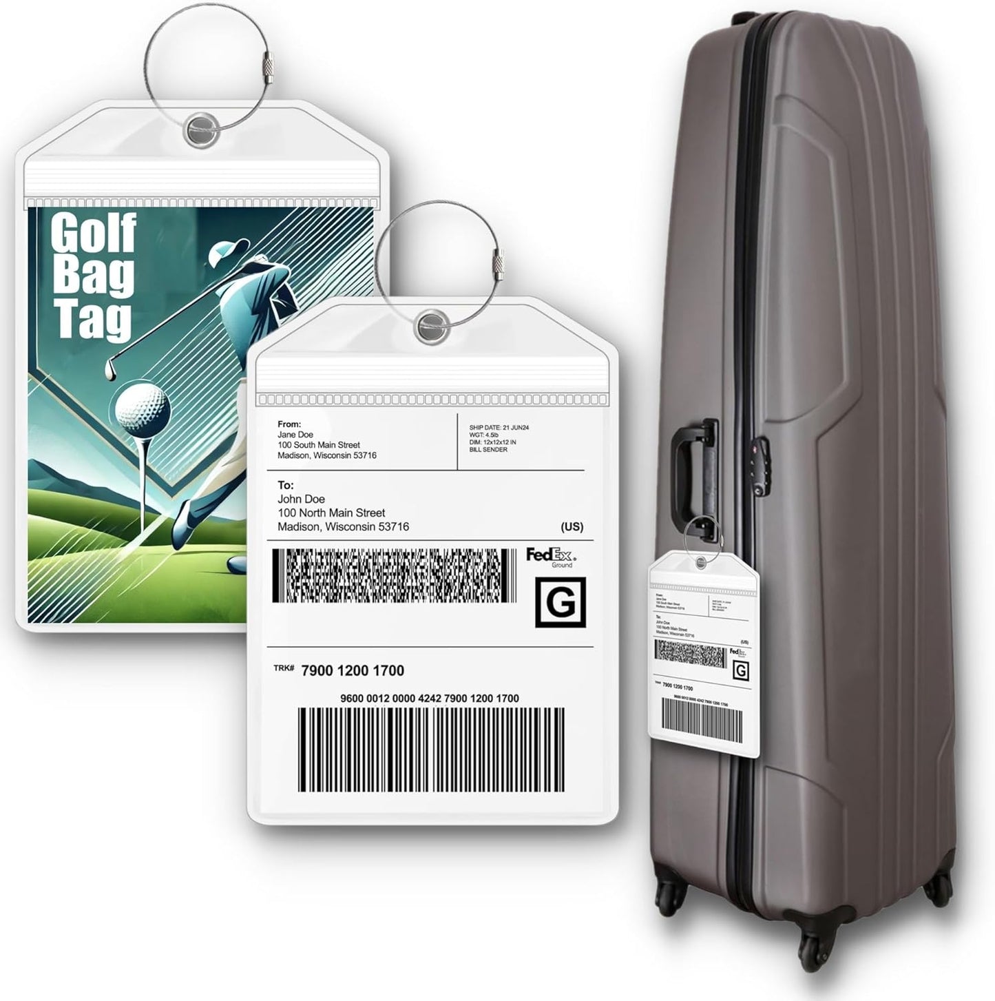 Waterproof Golf Bag Tag Holder - Seal Your Golf Gear! 