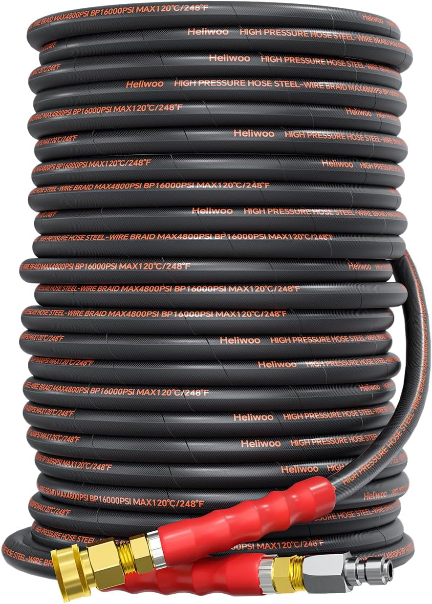 Pressure Washer Hose 100FT, 3/8ft' for Hot & Cold Water Use