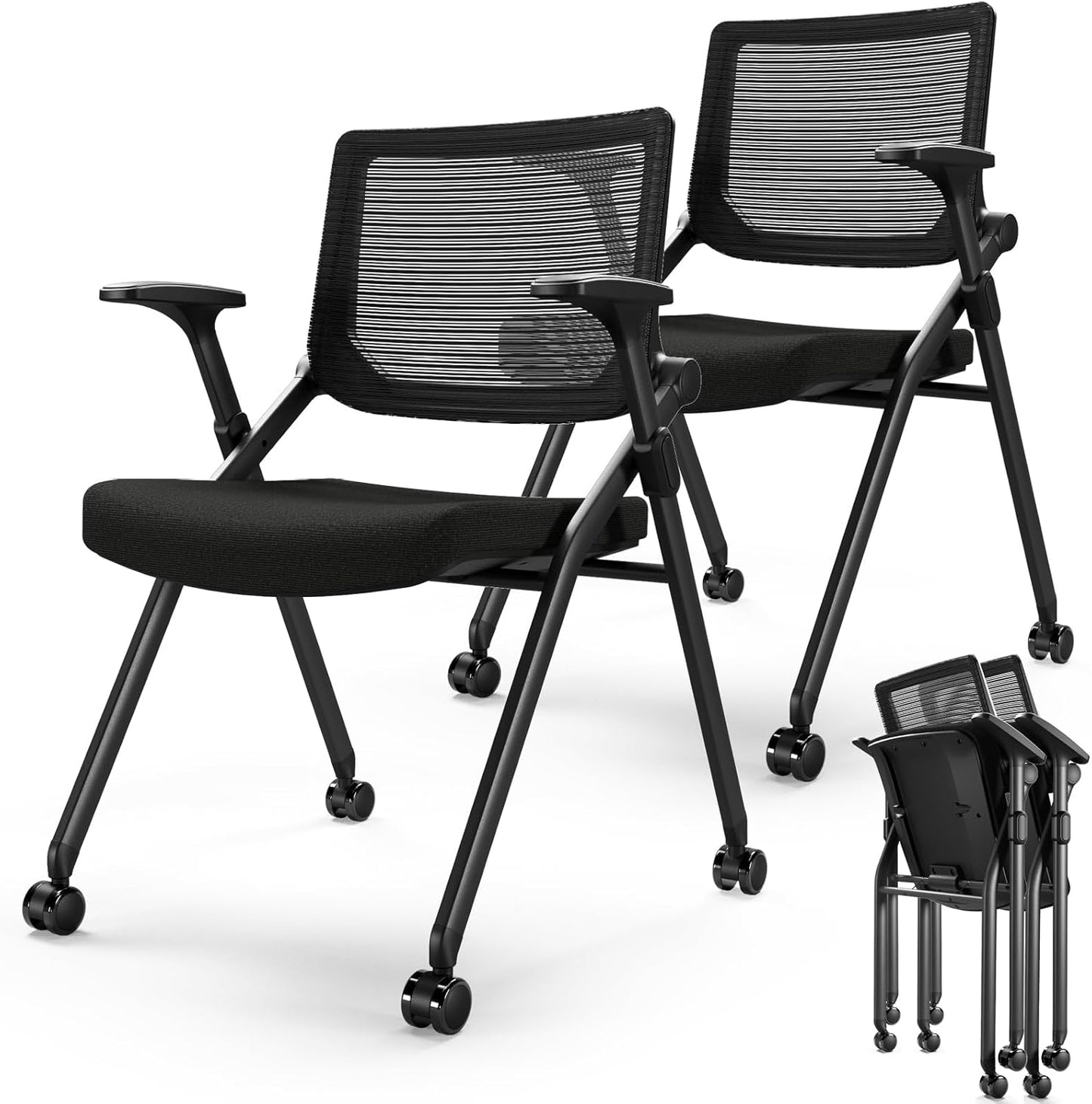 Set of 2 Stackable Ergo Chairs, Perfect for Meetings