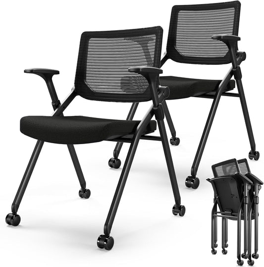 Set of 2 Stackable Ergo Chairs, Perfect for Meetings