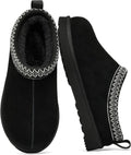 Genuine Suede Fuzzy Slippers for Women Winter Warm Mini Boots