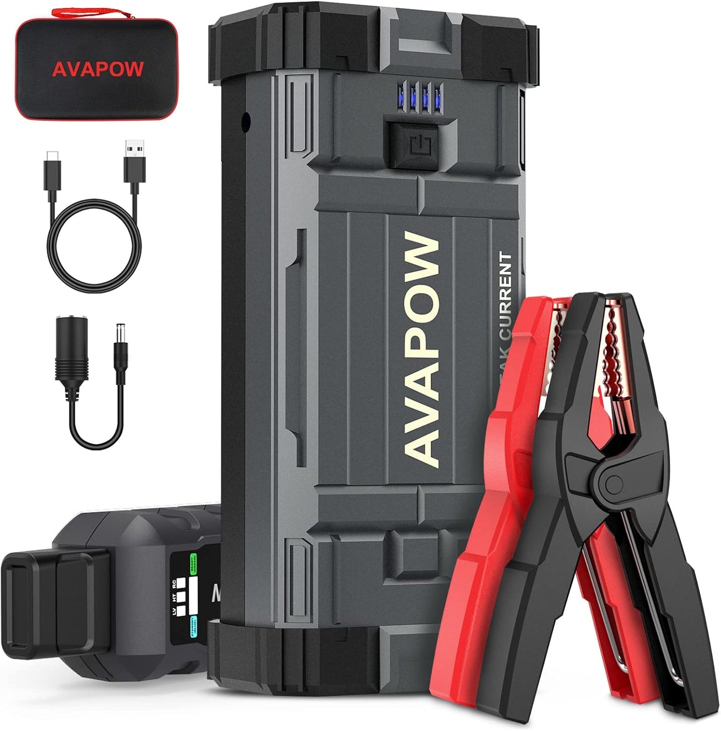 AVAPOW 3000A Peak Jump Starter: Force Start for 8L Engines