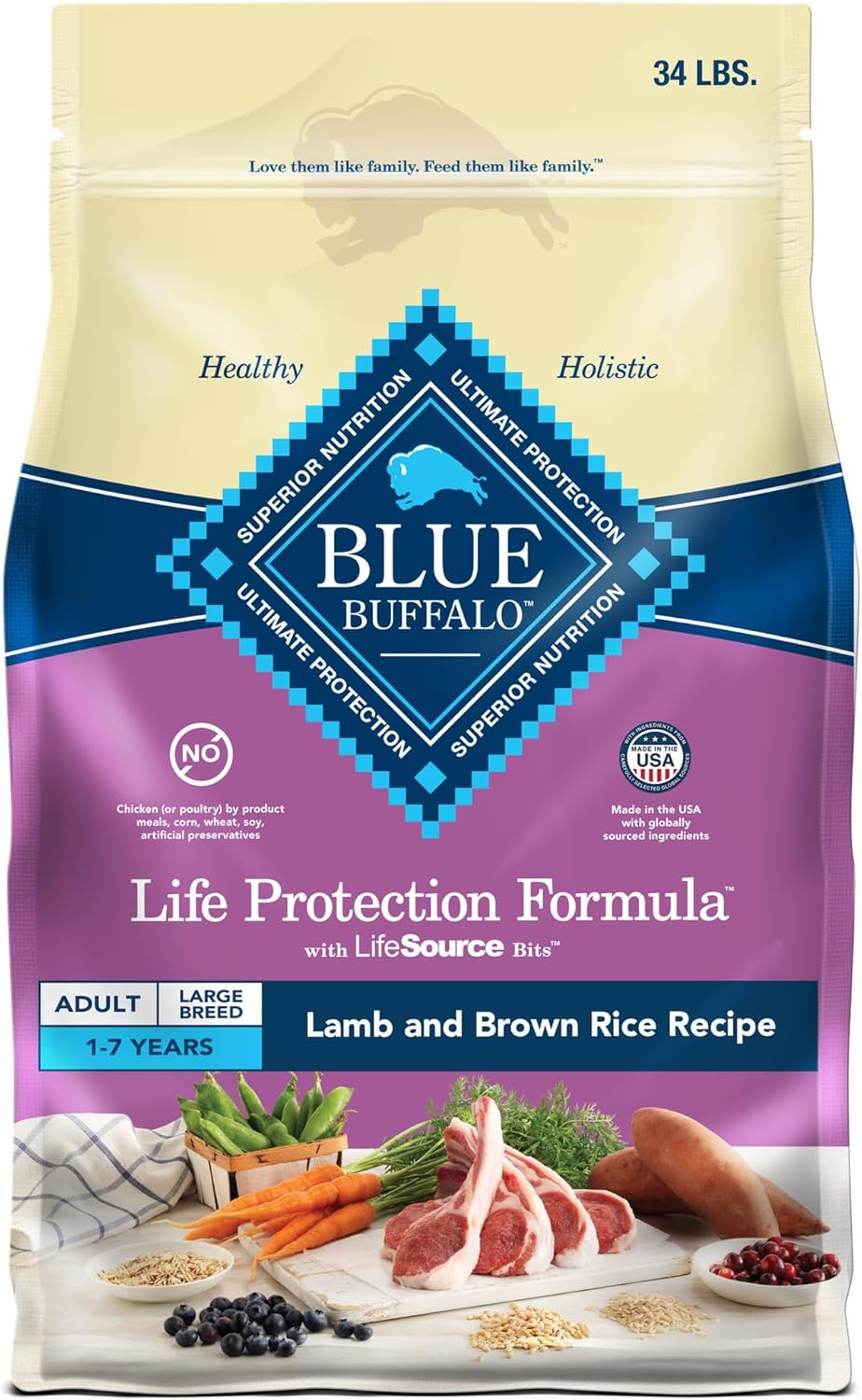 Blue Buffalo Life Protection Large Breed Dry Dog Food for Health
