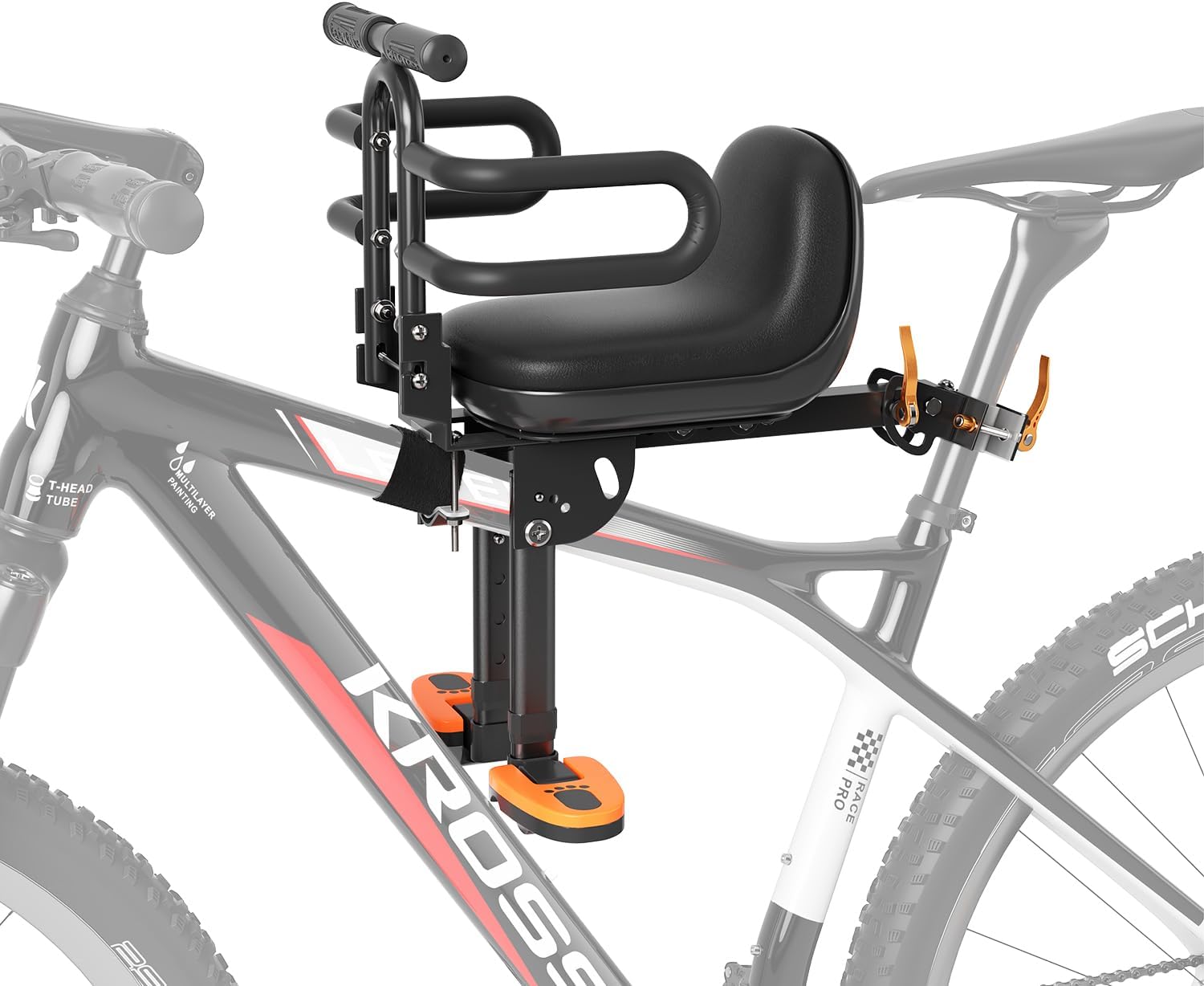 Child Bike Seat with Guardrail for Safe Mountain Riding