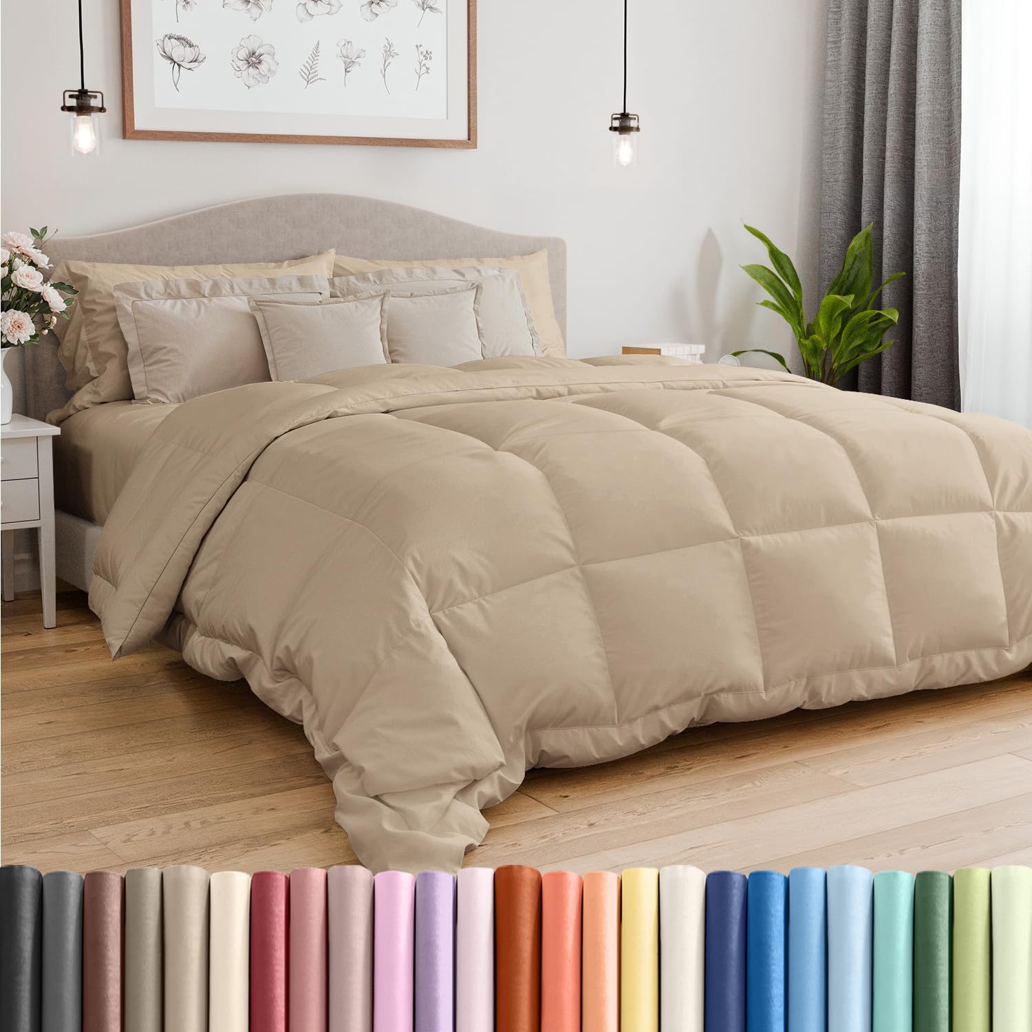 Queen Size Cream Alternative Down Comforter for All Seasons