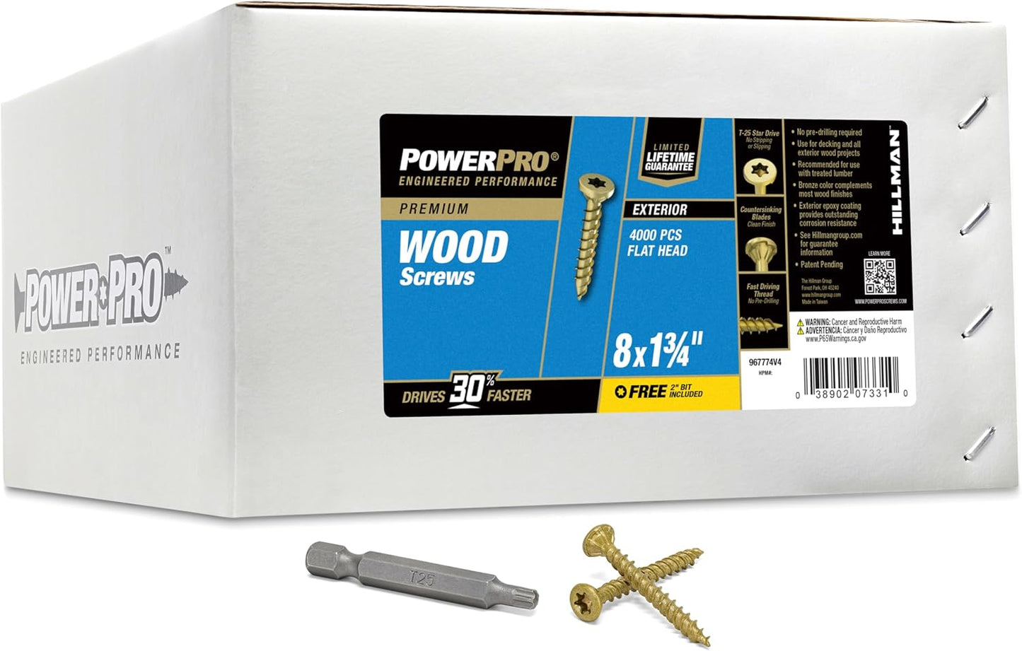 Power Pro Premium Exterior Wood Screws for Outdoor Projects