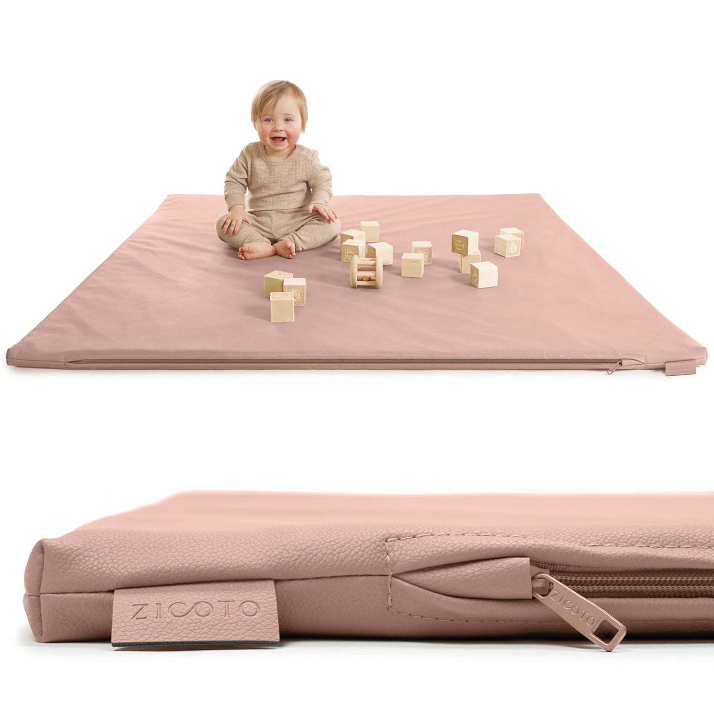 Stylish Vegan Leather Baby Play Mat - Safe & Cozy Play Area
