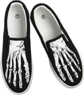 Skeleton Feet Slip-on Sneakers Hand Painted Artwork Shoes - Unique
