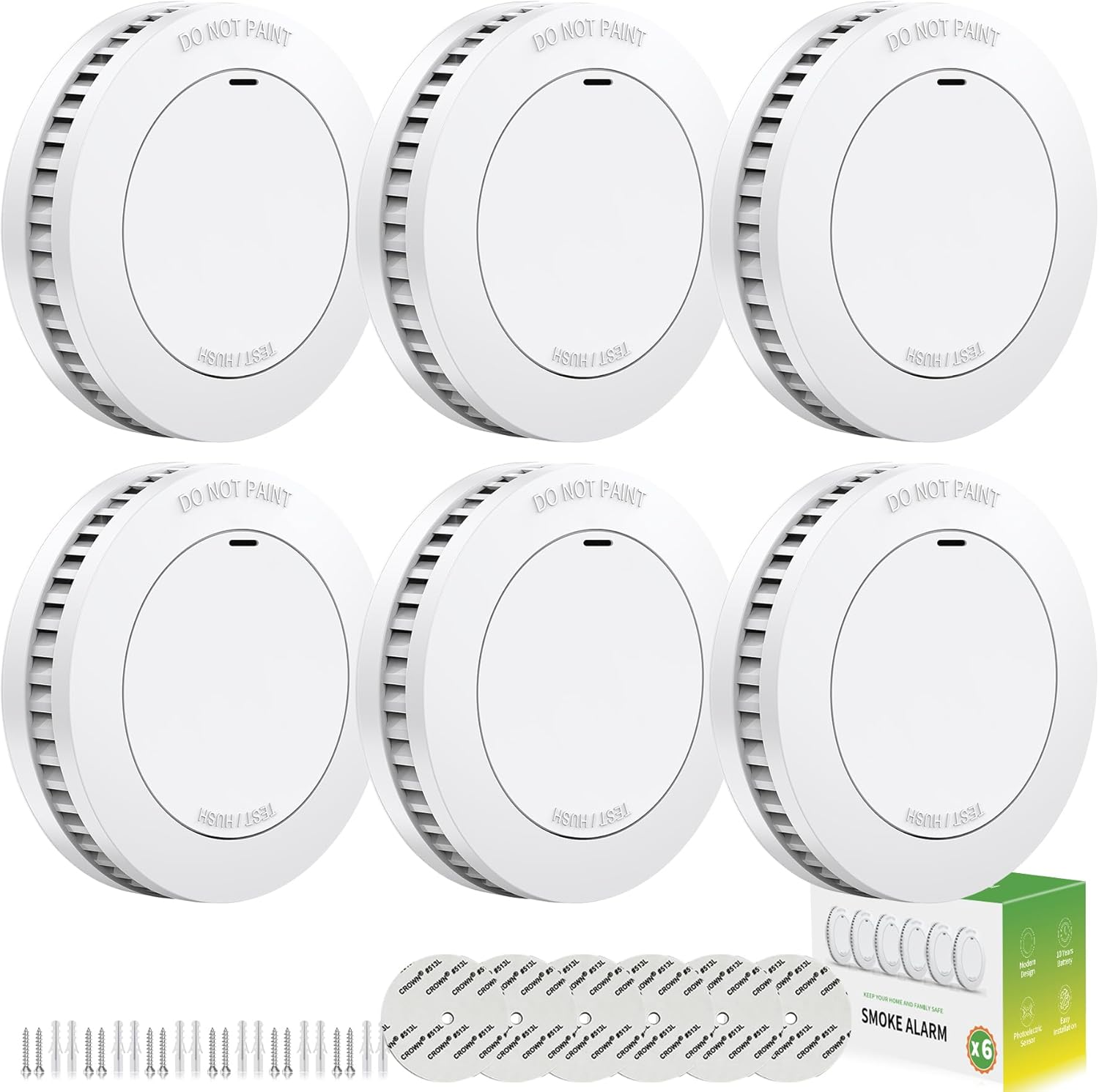 Fire Alarms Smoke Detectors with Test Button for Home Safety
